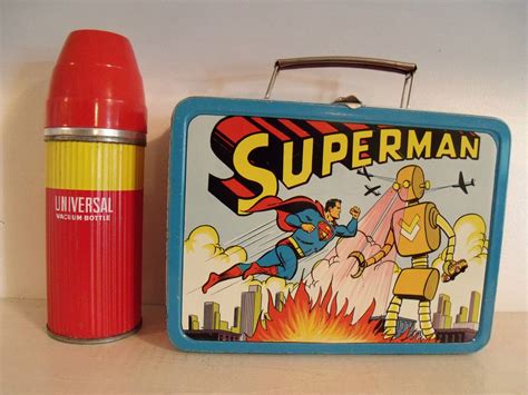 superman lunch box metal|vintage superman lunch box.